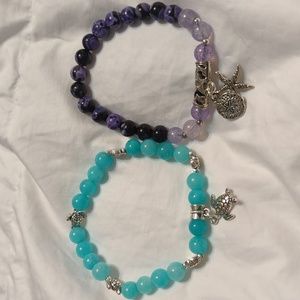 Natural Stone - Stretch Bracelets 7" Set
